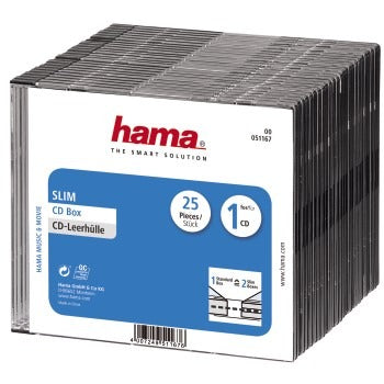 Hama CD slim box noir paquet de 25