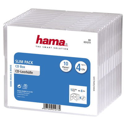 Boîtes de CD Hama #039;slim-pack #039;4 par 10