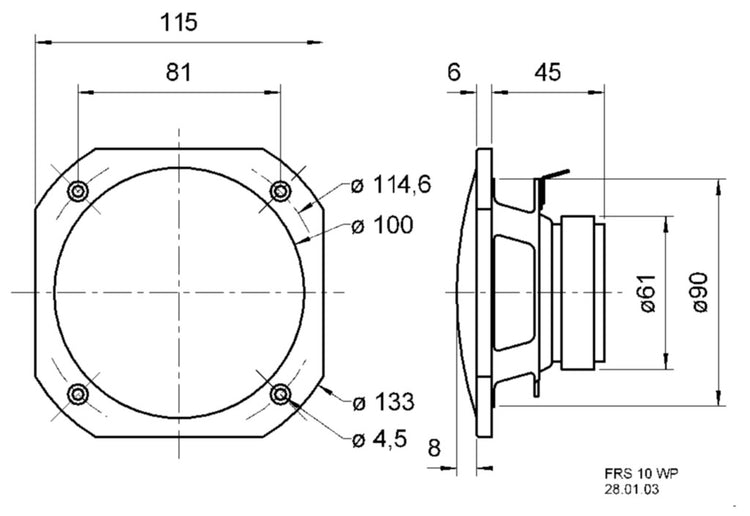 Visaton Visaton VS-FRS10 WP 4W haut-haut-haut-parleur à portée complète 10 cm (4) 4 ohm blancs