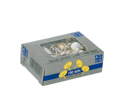 Alco Alco AL-151-10 Punaises Sun 9,5 mm Box en laiton un 100 pièces blanches