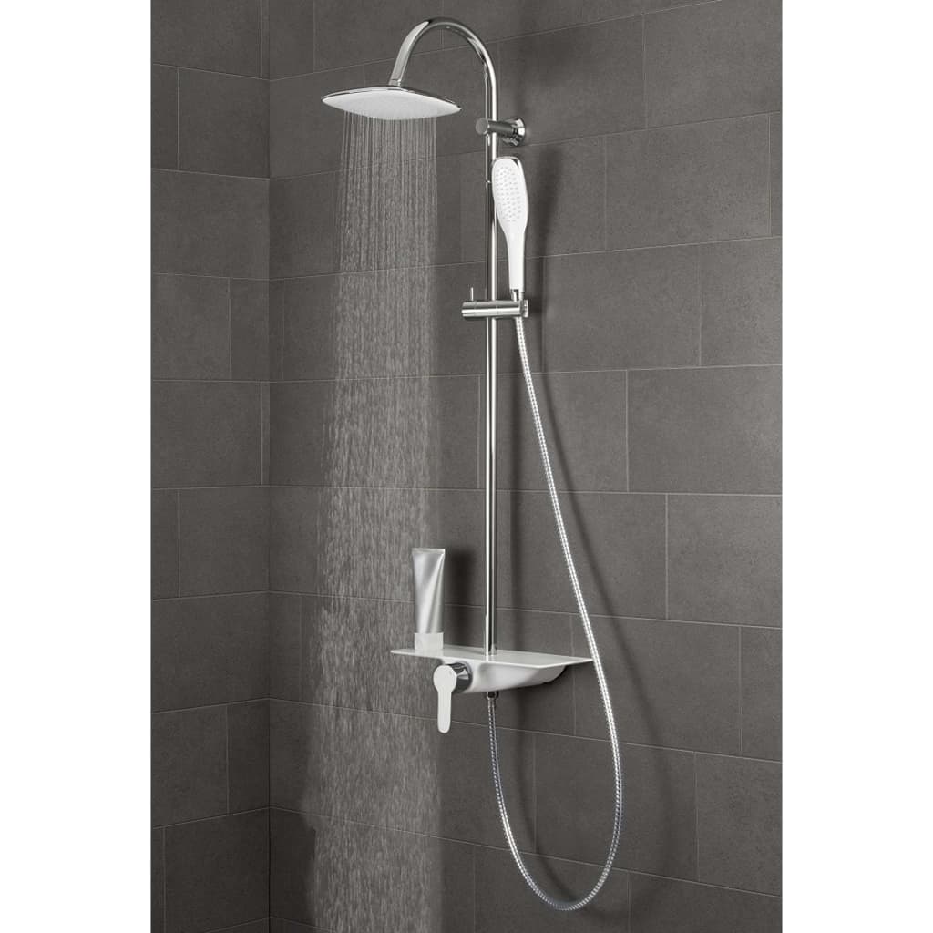 Schütte schütte douche de pluie avec un robinet et un plateau de la voie navigable-blanc-blanc