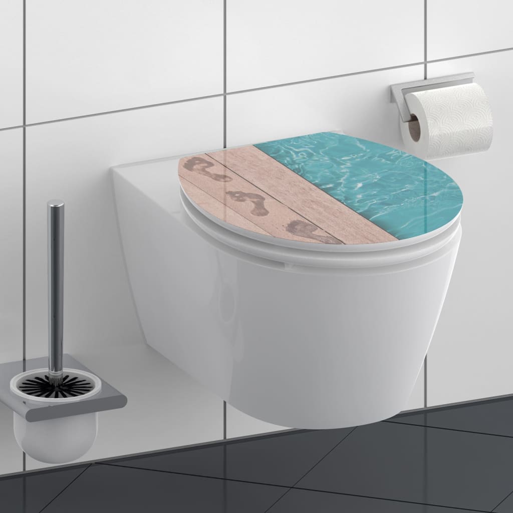 Schütte schütte verres de toilette avec poteau à fermer le côté mdf haut brillant