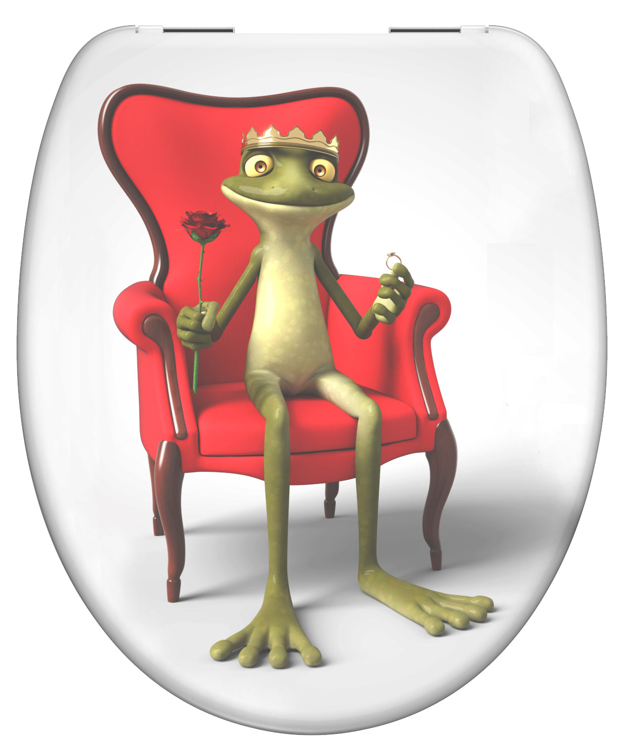 Schütte Schütte Toilet Seat avec roi de grenouille de fermes doux
