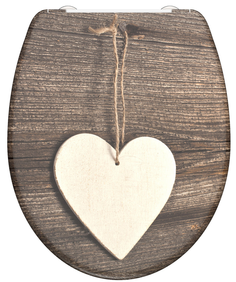 Schütte Schütte Toilet Souge avec coeur en bois doux Duroplast avec imprimé