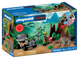 Playmobil | dinosaures | cachette des dinosaures | Explorateur de dinosaures avec quad, bébé t-rex et bébé brachiosaure | jouets pour enfants à partir de 4 ans | 72069 - afbeelding 1