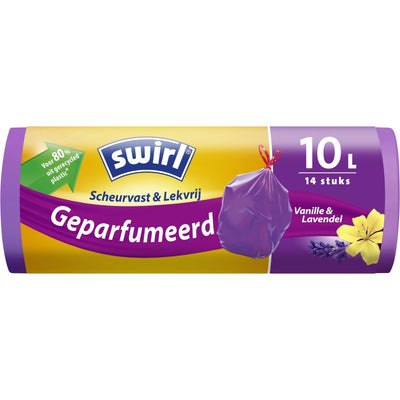 Swirl Swirl Pédale Bacs de seau avec bande de brouillon Vanille-lavande parfumée 10l 14 pièces