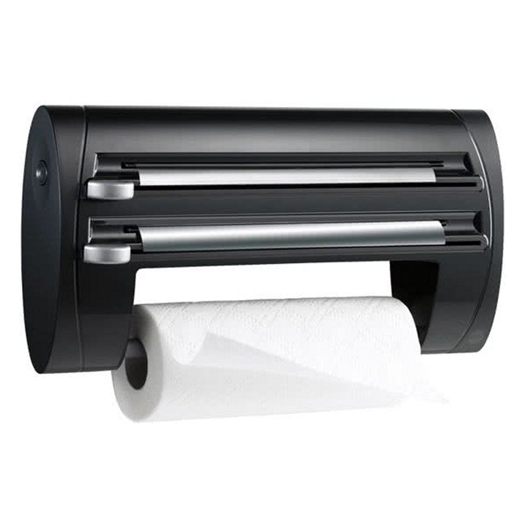 Emsa superline porte-rouleau de cuisine 3 pièces noir