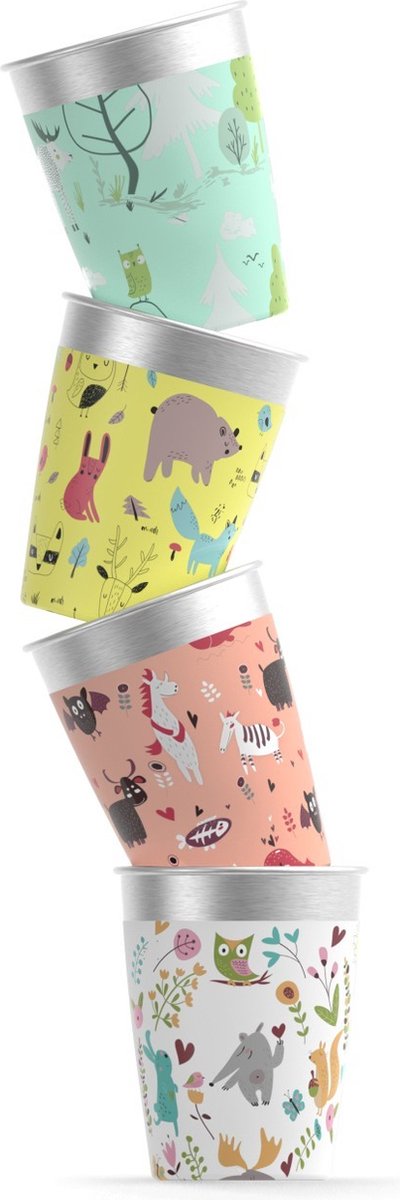 Sig | enfants set de gobelets faune 0,35l multicolore | bouteille pour enfants