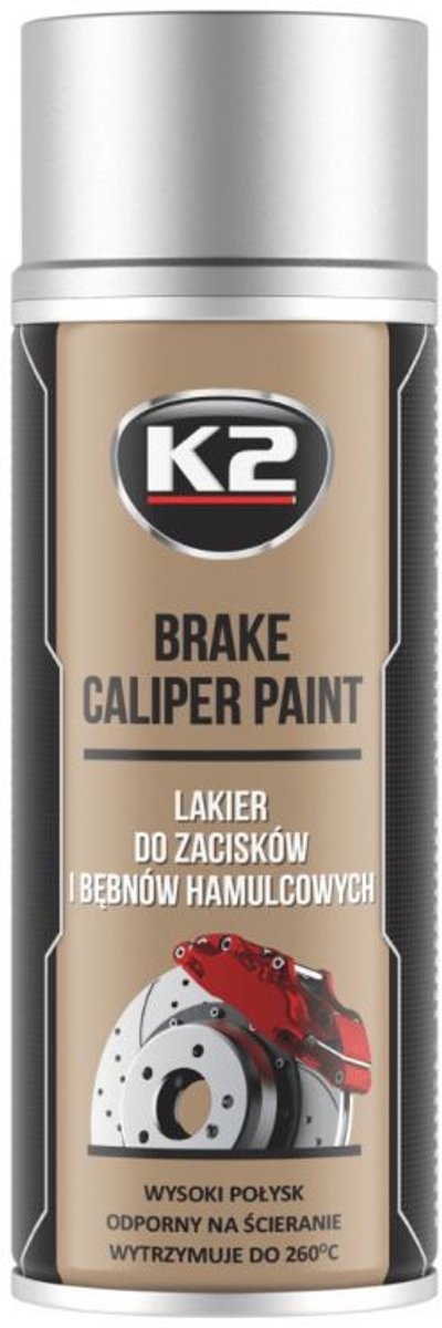 Peinture pour étriers de frein K2 400 ml argent - résistante à la chaleur - crée un revêtement protecteur durable - a un effet anticorrosion