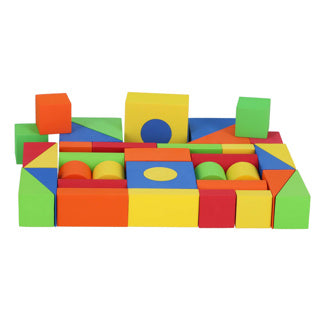 Jipy découvrez les blocs à empiler en mousse 37 pièces colorées | 4 pièces