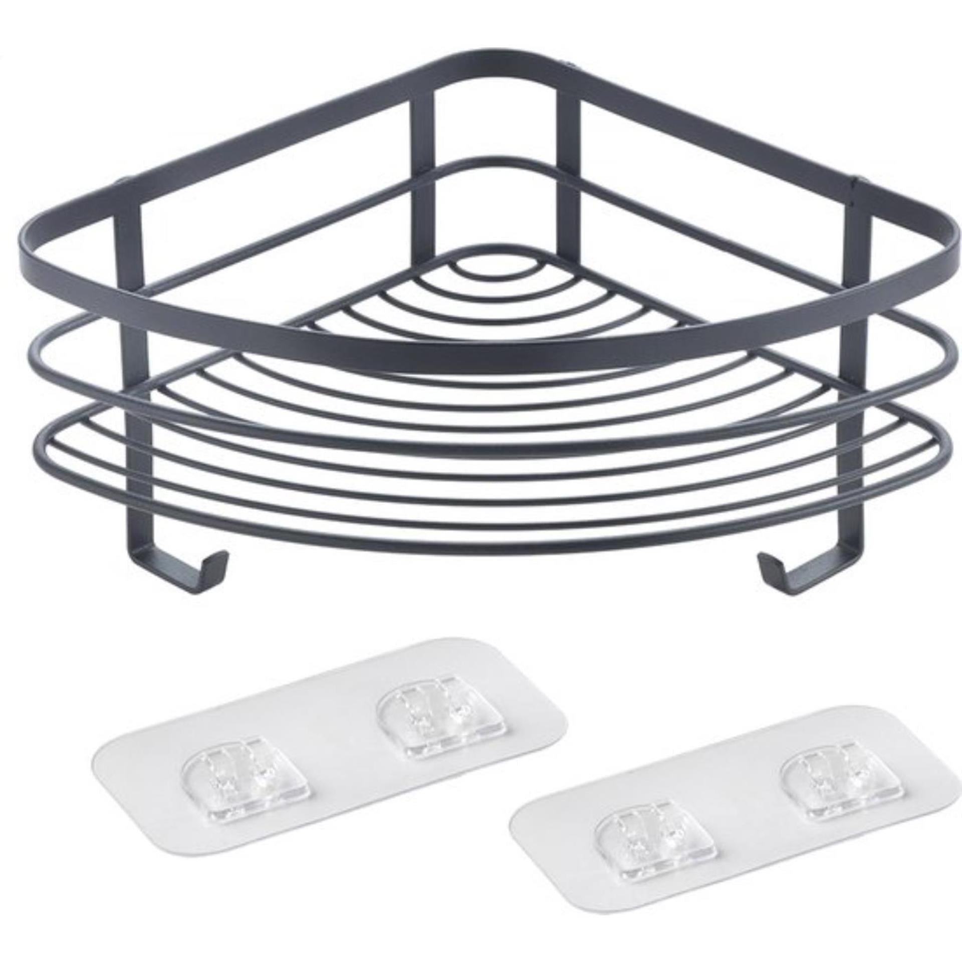 Support d'angle de douche Metaltex noir mat