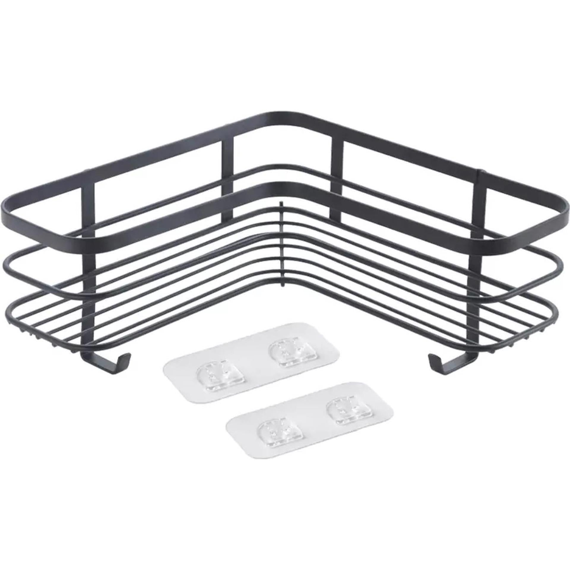 Support d'angle de douche Metaltex noir mat