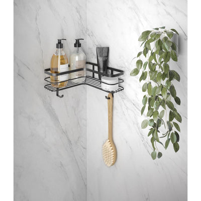 Support d'angle de douche Metaltex noir mat