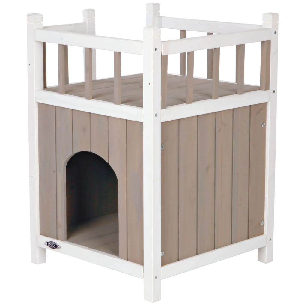 La maison de Trixie Kattenhuis Cat avec Balcony Grey White