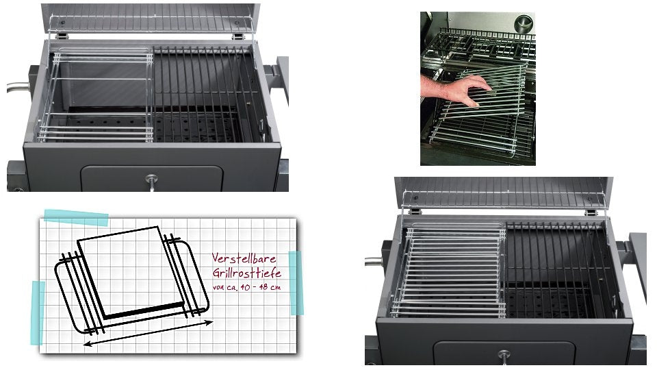 GEPRO GEPRO 8570 MAIN GRILL GRILL POUR 28X39-50CM avec système de bâtard central