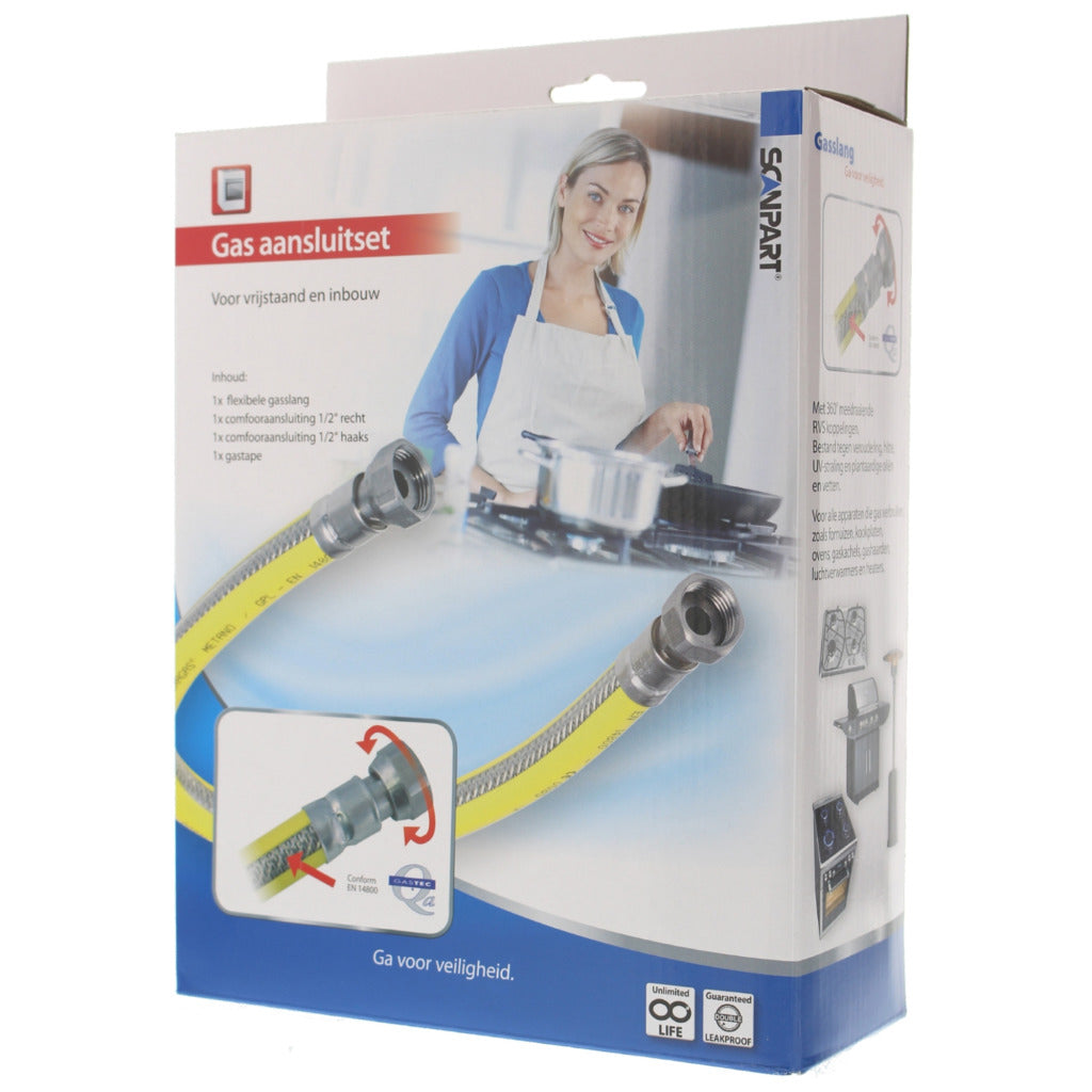 ScanPart ScanPart Gas Connexion Ensemble en acier inoxydable Flexible 125 cm