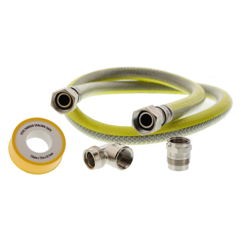ScanPart ScanPart Gas Connexion Ensemble en acier inoxydable Flexible 125 cm