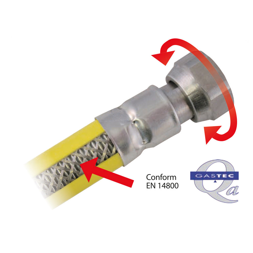 ScanPart ScanPart Gas Connexion Ensemble en acier inoxydable Flexible 125 cm