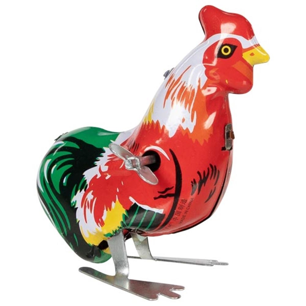 Jouet en tôle Goki : coq h8,2cm, à remonter, réservé aux collectionneurs, pas un jouet !