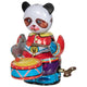 Ours panda avec tambour. 8x6x11 cm.