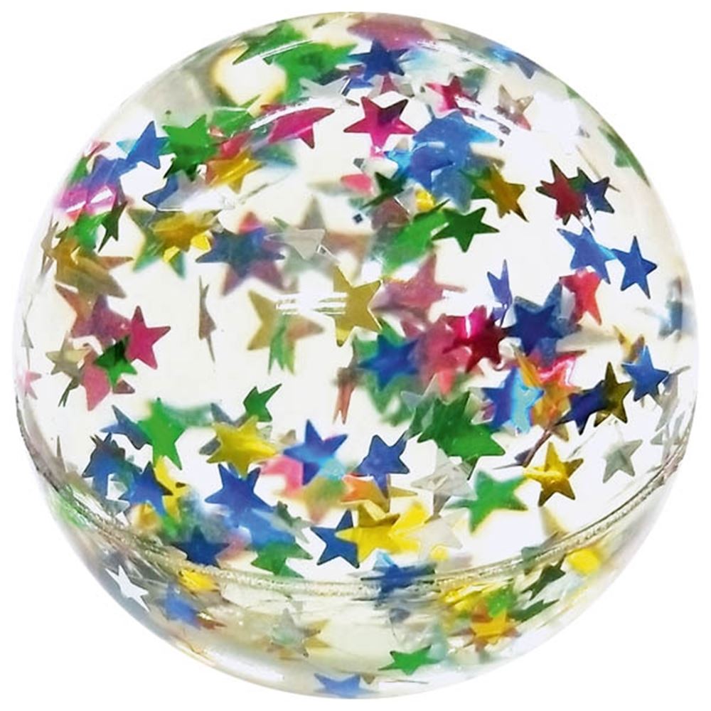 Balle rebondissante - étoiles scintillantes. 4,3 cm