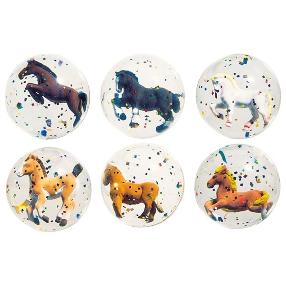 Balle rebondissante - chevaux 3D. 4,9 cm. 6