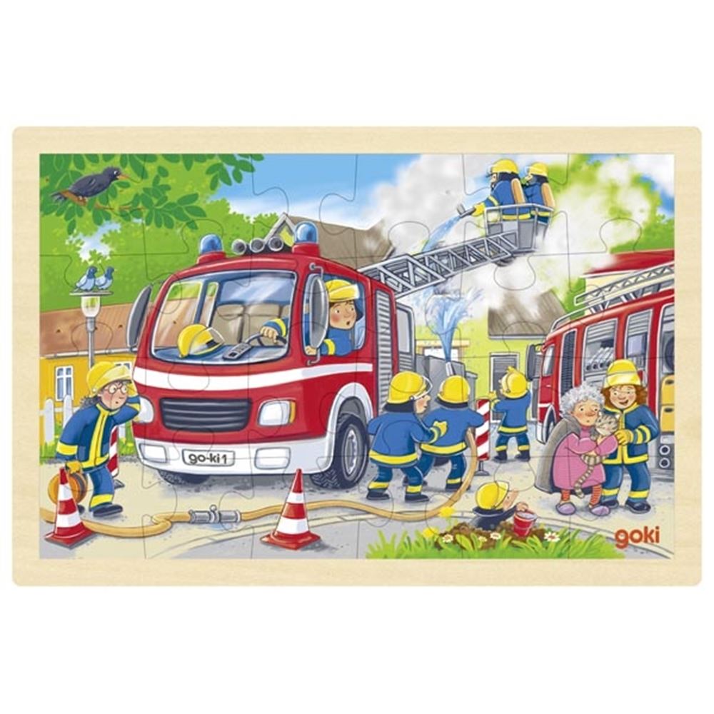 Goki Wooden Jigsaw Puzzle Fire Brigade, 24e.