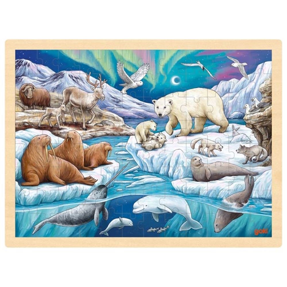 Goki Wooden Jigsaw Puzzle Polar Night, 96st.