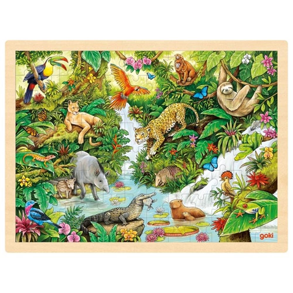 Goki Wooden Jigsaw Puzzle dans la jungle, 96st.