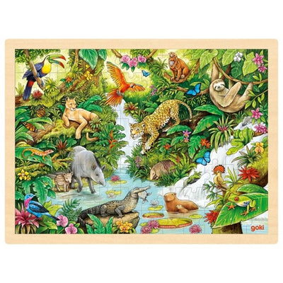 Goki Wooden Jigsaw Puzzle dans la jungle, 96st.