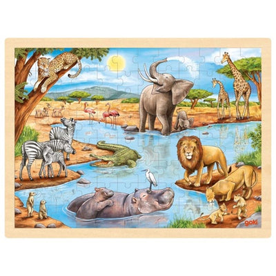Goki Wooden Jigsaw Puzzle African Savanne, 96st.