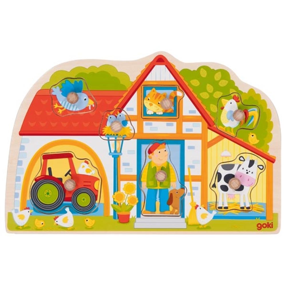 Goki Wooden Nick Puzzle My Farm, 7e.
