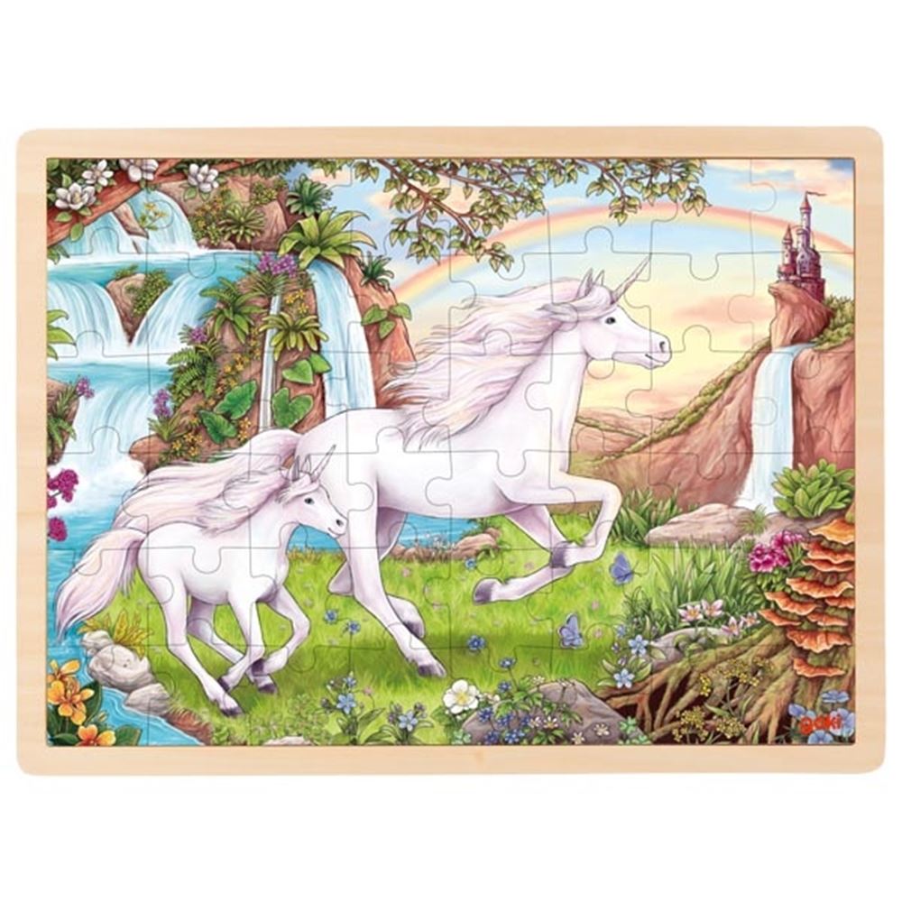 Goki Wooden Jigsaw Puzzle Unicorn, 48st.