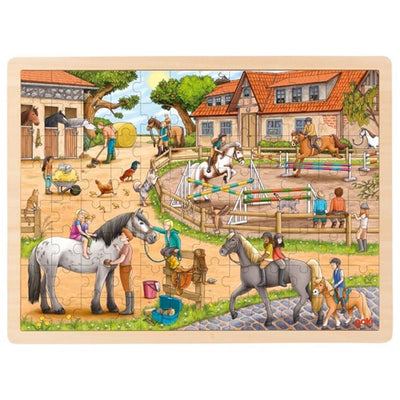 Goki Wooden Jigsaw Puzzle Horse Manege, 96st.