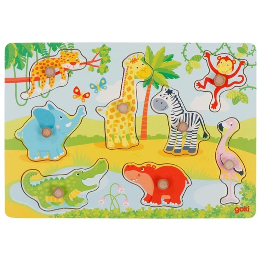 Bouton puzzle bébés animaux africains. 8 charcuterie