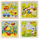 Puzzle ferme, animaux marins etc. 9 pièces.