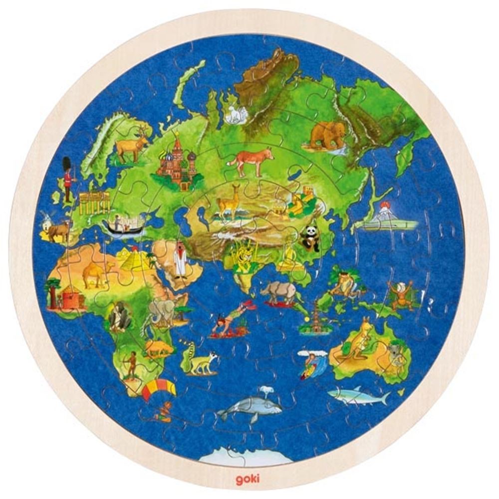 GOKI Globe de puzzle en bois à double face, 57e.