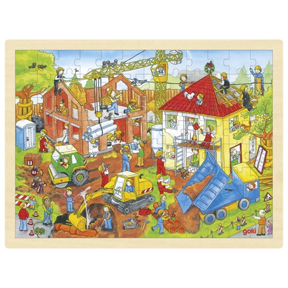 Goki Wooden Jigsaw Puzzle Construction Site, 96st.
