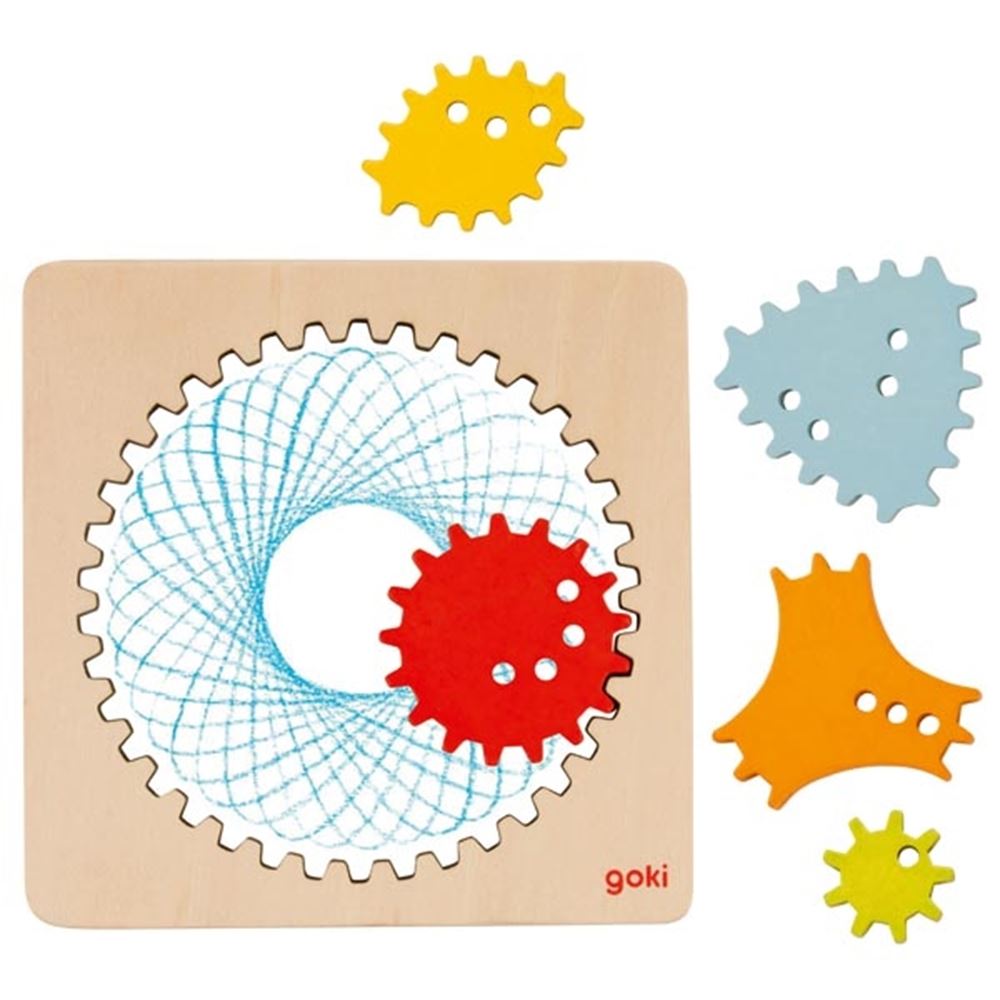 GOKI WOODEN SPIROGRAGE CEAT SET, 6DLG.