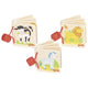 Livrets en bois. 5x5x2cm. 3 motifs. 1+