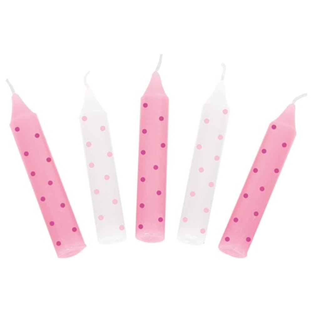 Ensemble de bougies d'anniversaire, points roses. 1,