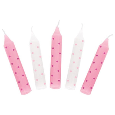 Ensemble de bougies d'anniversaire, points roses. 1,