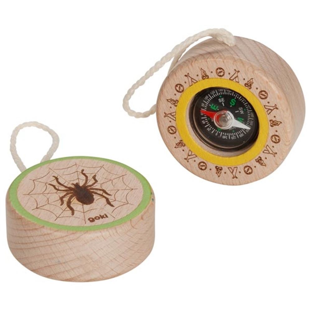 Araignée de boussole en bois goki