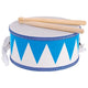 Tambour en bois goki avec des bâtons bleu blanc