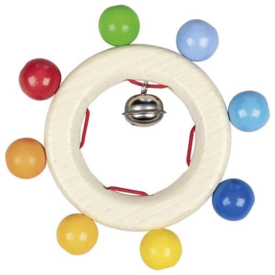 Goki en bois bague de préhension avec des perles arc-en-ciel