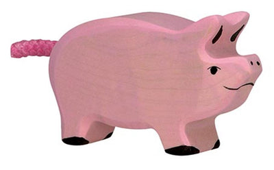 Ferme Holztiger - porcelet - 7x2x4cm - figurine en bois - fait main