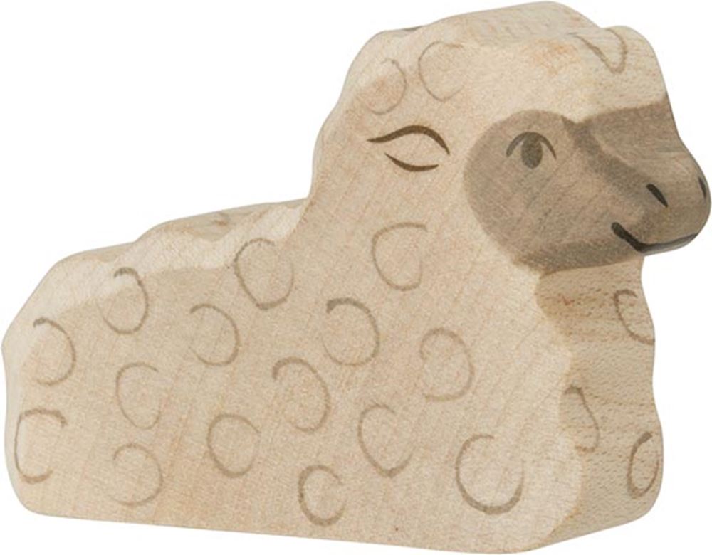 Agneau Holztiger, couché. 6 cm.