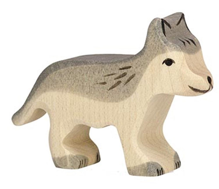 Animaux de la forêt Holztiger - loup petit - 7x2x5cm - figurine en bois - fait main