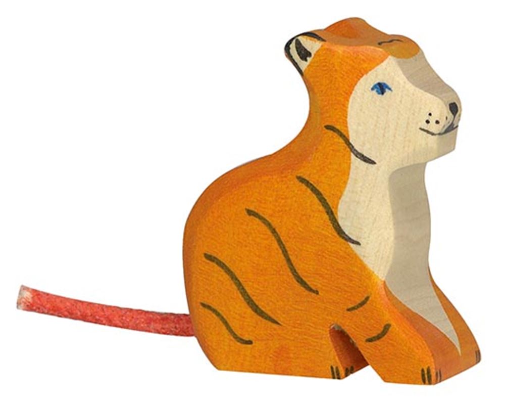 Tigre Holztiger, petit, assis. 6 cm.
