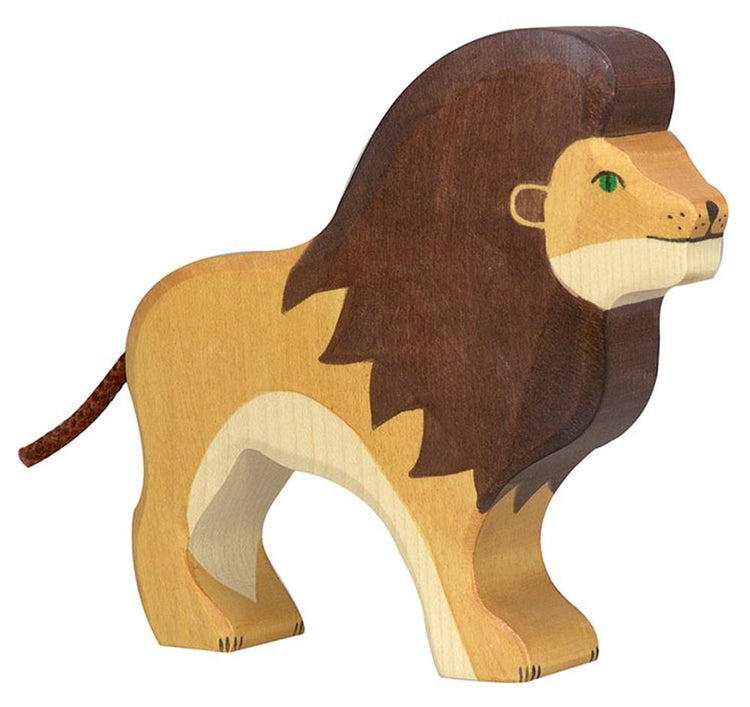 Holztiger holztiger lion en bois